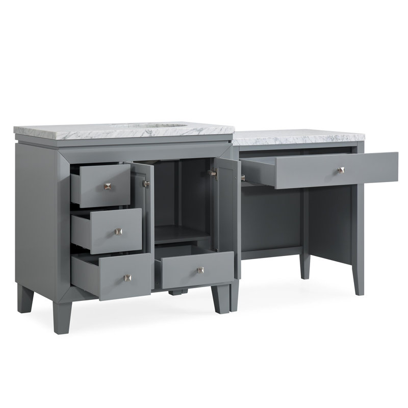 Latitude Run® 67" Bathroom Single Vanity Cabinet Off Center Sink on the ...